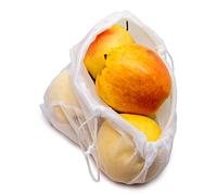 NERTHUS FIH 673 Set Rejilla plástico Reciclado, Bolsas de Comida Reutilizables para Productos Frescos, Frutas y Verduras, 3 tamaños, 100%, 3 Medidas