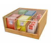 NERTHUS FIH 678 Bambu Natural, Caja organizadora de bolsitas de Té, 6 departamentos, 3 x 2