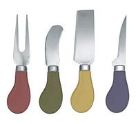 NERTHUS FIH 801-Cuchillos Queso Set 4 de Unidades, Acero Inoxidable, Pequeño