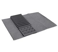 NERTHUS FIH 911 Alfombrilla Escurreplatos Plegable con Soporte Gris Plegable, Absorvente, con Soporte de Silicona para una Correcta ordenación