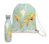NERTHUS FIH 975 Set de Botella Doble Pared 500 ml Mapa + Mochila Mapa