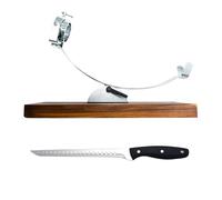 Nerthus FIJ 956 set jamonero basculante con cabezal giratorio y base ajustable con cuchillo jamonero
