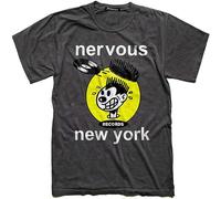 Nervous Records New York Vintage Stile Musica Moda Unisex O-Neck 100% Cotton Short-Sleeve T-Shirts Black M