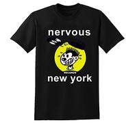 Nervous Records NY Vintage Style T-Shirt Home Music Fashion Male Unisex T-Shirt Black S Unisex 100% Cotton Short-Sleeve T-Shirts Black XL