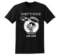 Nervous Records T Shirt NY City House Hip Hop Dance Music Unisex Top Sweatshirt Short Sleeve Black S Unisex 100% Cotton Short-Sleeve T-Shirts Black XXL