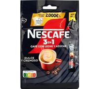Nescafé 3 en 1, café soluble natural con leche y azúcar, Bolsa con 10 sobres