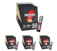 NESCAFÉ Café con leche y azúcar 3en1 5 bolsas de 10 sobres (total 50 sobres) (Paquete de 4)