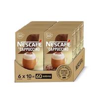 NESCAFÉ GOLD CAPPUCCINO NATURAL, cremoso café soluble con leche desnatada, Pack de 6 estuches con 10 sobres, TOTAL 60 sobres