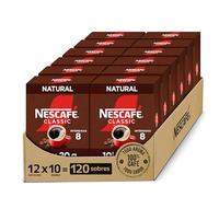 NESCAFÉ CLASSIC NATURAL todo aroma y sabor, café soluble, 100 % café, Pack de 12 estuches con 10 sobres, TOTAL 120 sobres