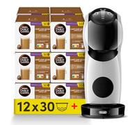 NESCAFÉ Dolce Gusto Café con Leche 12 packs x30 Cápsulas de Café + Regalo Máquina Delonghi GENIO S Color Blanco