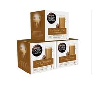 NESCAFÉ DOLCE GUSTO Café con Leche, 16 Cápsulas (Pack de 3), Cápsulas de Café Negro y Leche Ideal para Desayuno