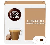 NESCAFÉ Dolce Gusto Cortado - Cápsulas de Café, 16 Cápsulas (1 x 16) - Notas a almendra tostada - Originales para cafeteras Dolce Gusto