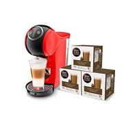 Nescafé Dolce Gusto Genio Plus Line De'Longhi EDG315.R - Cafetera automática de cápsulas, 15 bares de presión, color rojo + Pack De 3 x 16 cápsulas - Total: 48 Cápsulas