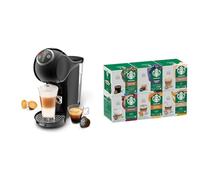 NESCAFÉ Dolce Gusto Genio S Plus Máquina de café automática negra, Kit de inicio con 6 cajas de cápsulas mixtas STARBUCKS by NESCAFÉ Dolce Gusto