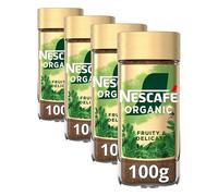 NESCAFÉ GOLD ORGANIC aroma y sabor, café soluble 100% arábica, certificado por Fairtrade, frasco de vidrio, 100 g (Paquete de 4)