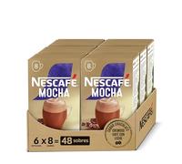 NESCAFÉ GOLD MOCHA, cremoso café soluble con leche desnatada, Cappuccino SABOR CHOCOLATE, Pack de 6 estuches con 8 sobres, TOTAL 48 sobres