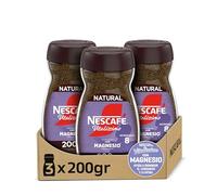 NESCAFÉ VITALISSIMO NATURAL con magnesio, café soluble, frasco de vidrio, Pack de 3 x 200 g
