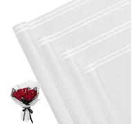 NESCCI 20 hojas de papel de regalo de flores, papel de regalo de ramo floral impermeable, suministros de floristería, papel de embalaje para boda, regalo de cumpleaños, bricolaje (blanco degradado)