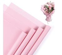 NESCCI 20 hojas de papel de regalo de ramo floral rosa, impermeable, 22.8 x 22.8 pulgadas, perfecto para cumpleaños, bodas, aniversarios y más (rosa niebla)