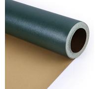 NESCCI Papel de regalo amplio, papel de embalaje de doble cara verde oscuro, dorado, 30 pulgadas x 33 pies, papel brillante perlado de color sólido