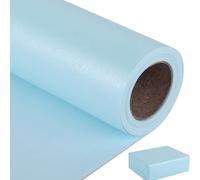 NESCCI Papel de regalo azul cielo, papel brillante perlado de color sólido, papel de regalo, perfecto para bodas, día de San Valentín, cumpleaños, Navidad, baby shower, ramo de bricolaje (17 pulgadas