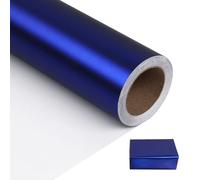 NESCCI Papel de regalo azul de metal mate, papel de color sólido, papel de regalo perfecto para bodas, día de San Valentín, cumpleaños, Navidad, baby shower, ramo de bricolaje (17.5 pulgadas x 32.8