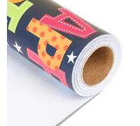 NESCCI Papel de regalo de cumpleaños, 17 pulgadas x 33 pies, colorido personaje de cumpleaños, vacaciones, fiesta, baby shower