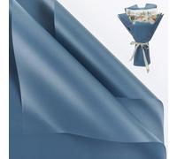 NESCCI Papel de regalo de flores de 20 hojas, papel de regalo de ramo floral impermeable, suministros de floristería, papel de embalaje para boda, regalo de cumpleaños, bricolaje (azul niebla)