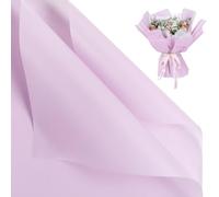NESCCI Papel de regalo de flores de 20 hojas, papel de regalo de ramo floral impermeable, suministros de floristería, papel de embalaje para boda, regalo de cumpleaños, bricolaje (morado claro niebla)