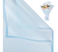 NESCCI Papel de regalo de flores de 20 hojas, papel de regalo de ramo floral impermeable, suministros de floristería, papel de embalaje para boda, regalo de cumpleaños, bricolaje (azul claro