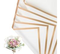 NESCCI Papel de regalo de flores de 20 hojas, papel de regalo impermeable para ramo floral, suministros de floristería, papel de embalaje para boda, regalo de cumpleaños, bricolaje (blanco)