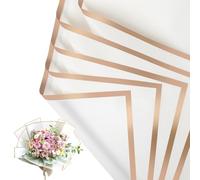 NESCCI Papel de regalo de flores de 20 hojas, papel de regalo impermeable para ramo floral, suministros de floristería, papel de embalaje para boda, regalo de cumpleaños, bricolaje (blanco)