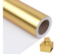 NESCCI Papel de regalo dorado de metal mate, papel de color sólido, papel de regalo perfecto para bodas, día de San Valentín, cumpleaños, Navidad, baby shower, ramo de bricolaje (17.5 pulgadas x 32.8