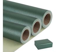 NESCCI Papel de regalo mate verde oscuro, papel brillante perlado de color sólido, 3 rollos, 17 pulgadas x 32.8 pies por rollo. Papel de regalo perfecto para bodas, cumpleaños, Navidad, ramo de