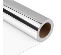 NESCCI Papel de regalo metálico plateado, papel de color sólido, papel de regalo perfecto para bodas, día de San Valentín, cumpleaños, Navidad, baby shower, ramo de bricolaje (17 pulgadas x 32.8 pies)