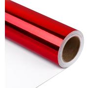 NESCCI Papel de regalo metálico rojo, papel de color sólido, papel de regalo, perfecto para bodas, día de San Valentín, cumpleaños, Navidad, baby shower, ramo de bricolaje (17.5 pulgadas x 32.8 pies)