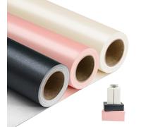 NESCCI Papel de regalo negro de metal mate, papel de color sólido, papel de regalo perfecto para bodas, día de San Valentín, cumpleaños, Navidad, baby shower, ramo de bricolaje (17.5 pulgadas x 32.8