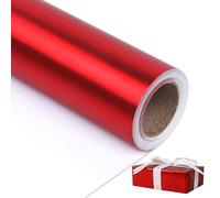 NESCCI Papel de regalo rojo de metal mate, papel de color sólido, papel de regalo perfecto para bodas, día de San Valentín, cumpleaños, Navidad, baby shower, ramo de bricolaje (17.5 pulgadas x 32.8