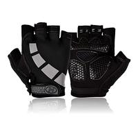 Nesirooh Guantes de MTB Hombre y Mujer, Guantes de Ciclismo Medio Dedos Verano para Moto Bicicleta Bici Gimnasio Hombres Antideslizante Transpirable (Negro Gris, M)