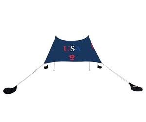 Neso Tienda de Playa con Ancla de Arena, Parasol portátil, 2,1 x 2,1 m, Esquinas reforzadas patentadas (Rojo/Blanco/Azul)