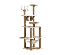 NESPIQ Árbol para Gatos Árbol Trepador para Gatos, Torre para Gatos, Centro De Actividades para Gatos De Varios Niveles, Casa De Juegos, Poste De Rascado, Muebles con Hamaca Casa De Gatos