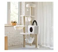 NESPIQ Árbol para Gatos Poste De Rascado De Sisal for Gatos, Muebles for Gatitos, Casa De Juegos De Condominio De Felpa con Juguetes Colgantes, Centro De Actividades for Gatos Casa De Gatos(White)