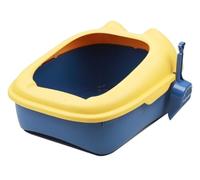 NESPIQ Caixa De Areia para Gatos Bandeja De Arena A Prueba De Salpicaduras, Cómoda, Semicerrada, Resistente, Orinal para Gatitos, Inodoro, Bandeja De Arena para Gatos Arenero Gatos(Yellow)
