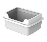 NESPIQ Caixa De Areia para Gatos Bandeja De Arena para Mascotas con Lados Altos Extraíbles, Caja De Arena para Gatos con Marco para Animales Pequeños De Conejo Arenero Gatos(Grey)