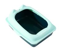 NESPIQ Caixa De Areia para Gatos Cómoda Bandeja De Arena para Gatos Semicerrada Y Resistente para Gatos De Interior Arenero Gatos(Grün,30x40x20 cm)