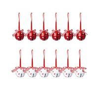 NESPIQ Cascabeles De Navidad Jingle Bells Campanas Artesanales Campanas De Navidad con Copo De Nieve For Fiesta De Navidad Árbol De Navidad Decoración del Hogar(White and Red 1)