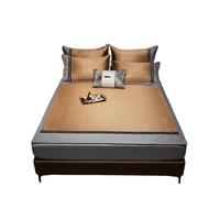 NESPIQ Colchoneta de bambú para dormir de verano, de ratán, plegable, transpirable, suave, refrescante, sudor, transpirable, de doble cara, transpirable, para verano, tamaño 200 x 220 cm