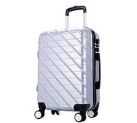 NESPIQ Equipaje de viaje de negocios con ruedas giratorias, maleta de viaje, rígida, ligera, ligera, plateado, 51 cm