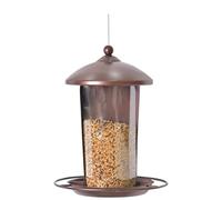 NESPIQ Estación De Alimentación para Pájaros Alimentador Colgante De Comida De Semilla De Pájaro para Mascotas Al Aire Libre con Techo Y Bandeja para Decoraciones De Jardín Balcón Y Jardín(Bruin)