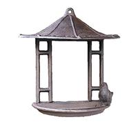 NESPIQ Estación De Alimentación para Pájaros Alimentador De Pájaros De Cúpula Cónica De Hierro, Forma De Casa Montada En La Pared del Jardín del Hogar, Adecuada para El Jardín Balcón Y Jardín